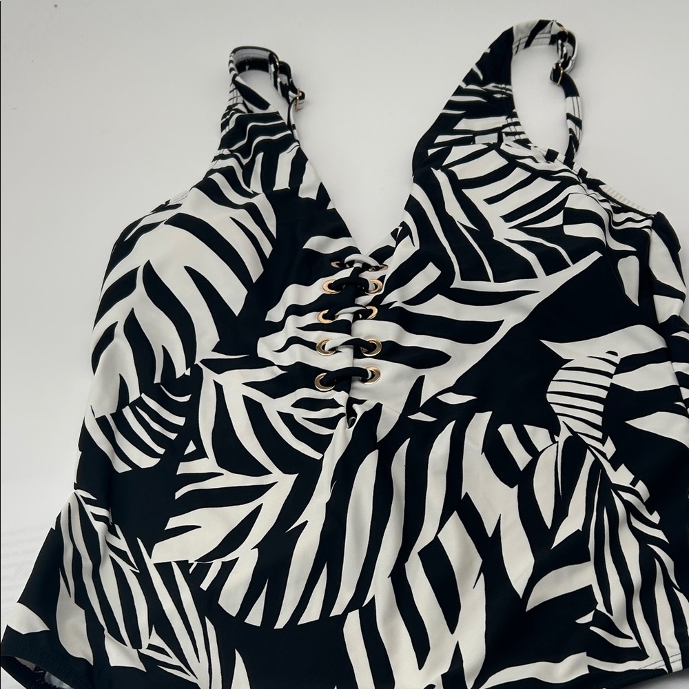 Women’s Black & White Zebra One-Piece Swimsuit - Picture 11 of 16